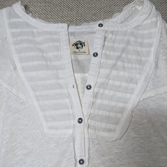 Free People NWOT Say You're Love Tunic sz MED in White Linen/Cotton Blend​​ - Picture 12 of 12